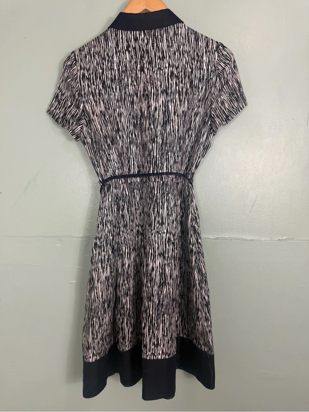 Kate Spade Stefania Silk Half Button Up‎ Mini Dress Women Size 6 Black White